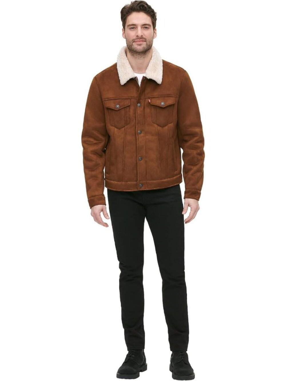 Men's Faux Leather Classic Trucker Jacket - Stylish, Versatile, Perfect for All